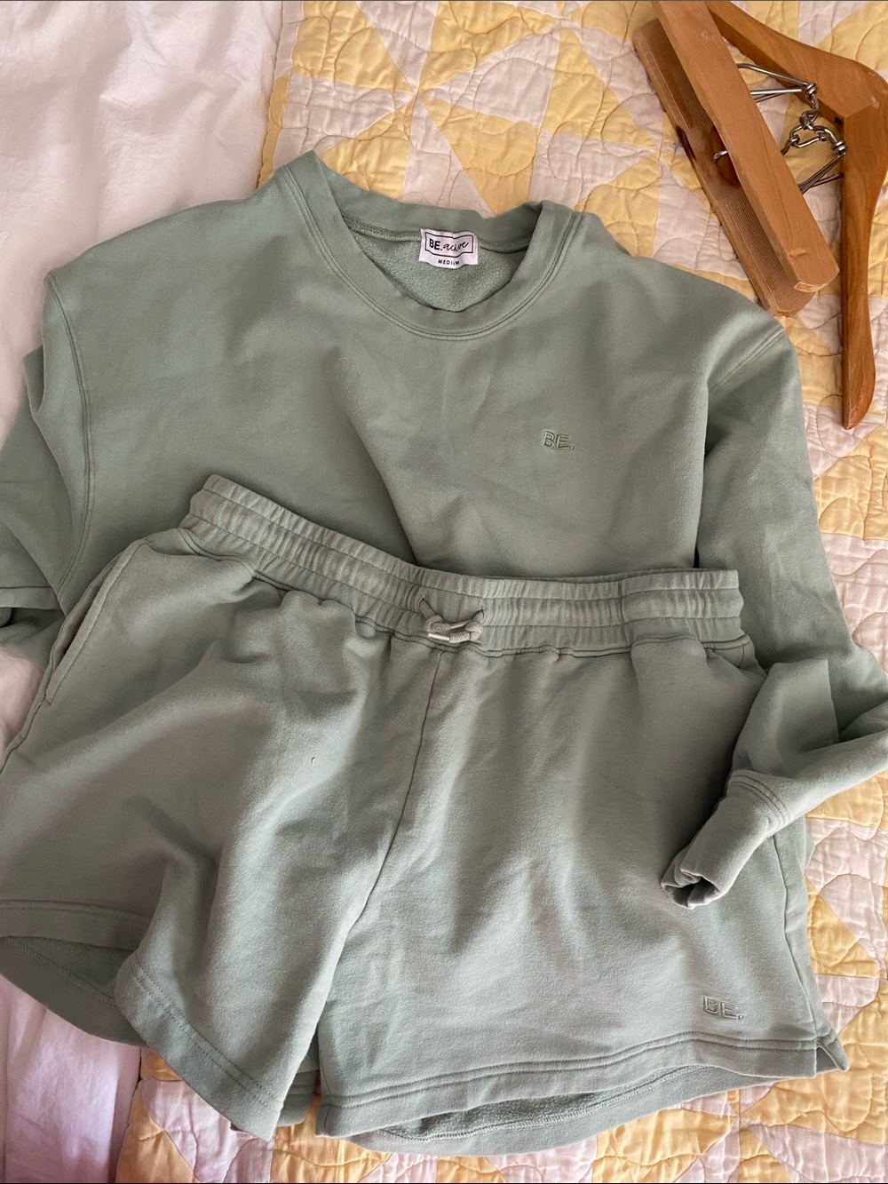 BE active Mint Green  Sweatshirt and Shorts Set